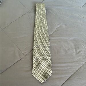 Alexander Julian Geometric Black and Gold Tie